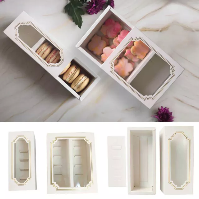 Premium White Windowed Macaron Boxes - Macaroon Favour Wedding Cake Brownie