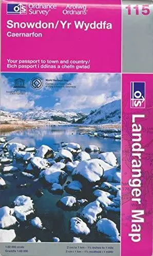 Snowdon and Caernarfon (OS Landranger Map) by Ordnance Survey Sheet map, folded