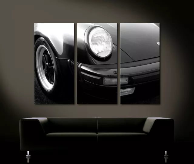 VINTAGE FRONT DETAILS PORSCHE 911 TURBO Leinwand Bild Wandbild Kunstdruck