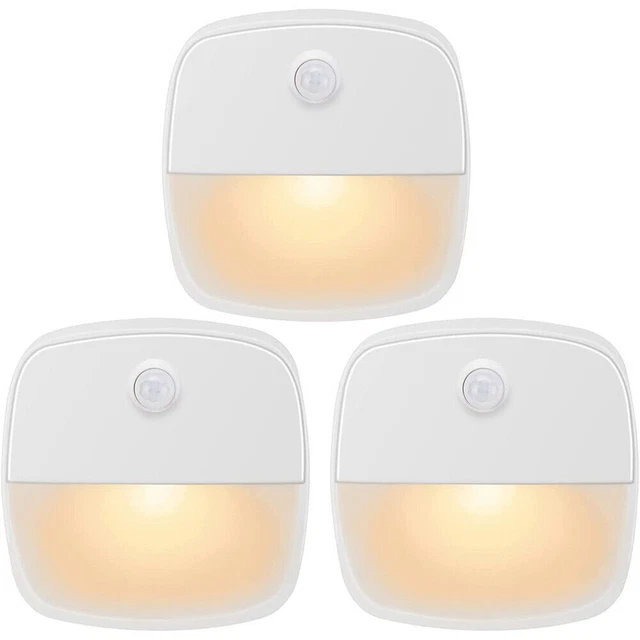 3PC LED MOTION Sensor Lights PIR Wireless Night Light Battery Cabinet ...