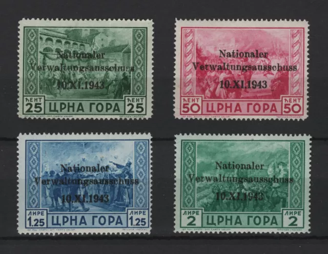 1943 Montenegro aus 10-13 ** postfrisch Einzelmarken zur Auswahl