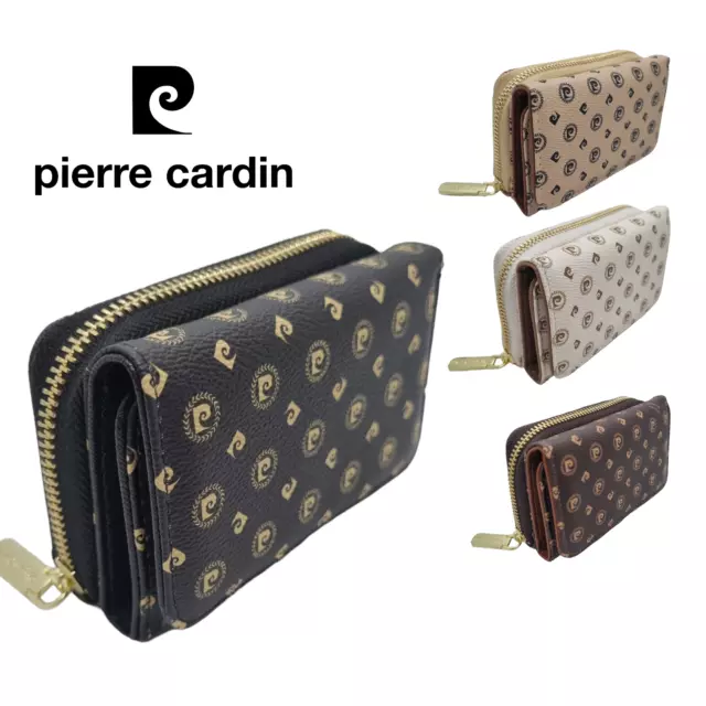 Pierre Cardin Portafoglio Borsellino Donna Grande Borsello Carte Monete con zip