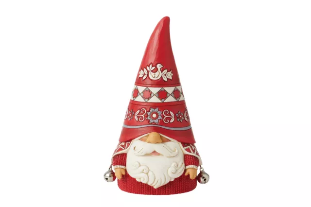 Enesco Jim Shore Heartwood Creek Nordic Noel Gnome Jingle Bell Figurine 7.1 Inch