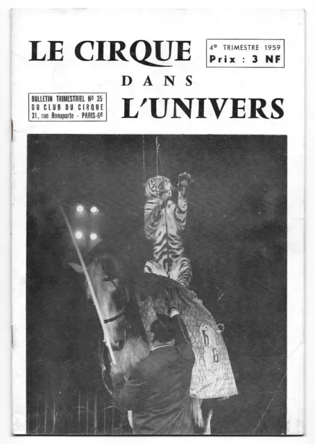 CIRQUE dans l'UNIVERS 35 Dressage Clown Trapeze Leotard Circus Zirkus Circo 1959