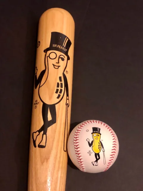 WILSON - MR PEANUT  - PLANTERS - Model #1320 34" Collectble Baseball Bat & Ball