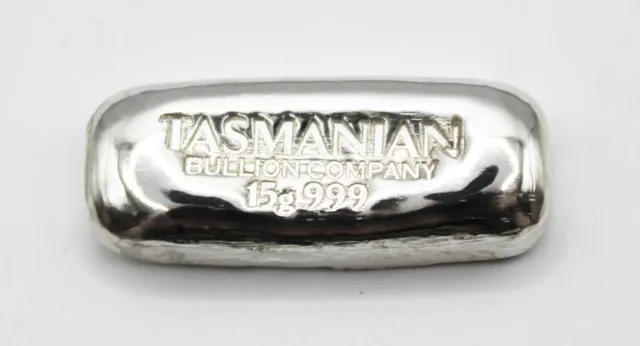 15g Hand Poured Fine Silver Bar 999 - Bullion - Tasmanian Bullion Company