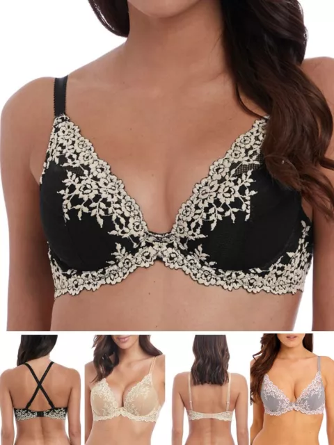 Wacoal Embrace Lace Bra Plunge Underwired Lightly Padded Bras Lingerie