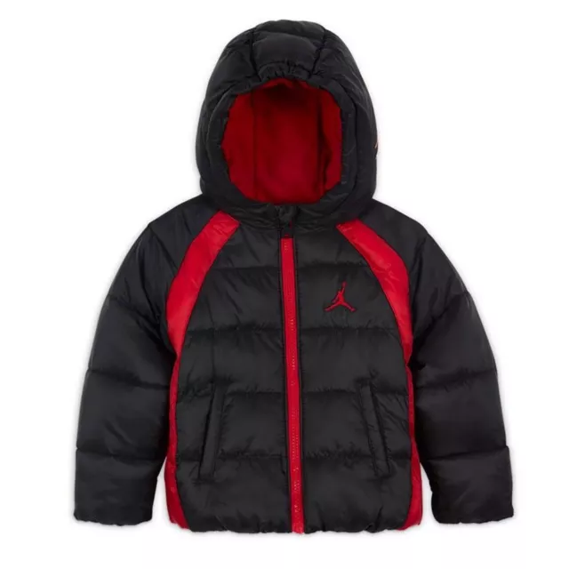 Air Jordan Flight Chaqueta Bebé Forrado Niños Negro Rojo 18 Meses 80 86