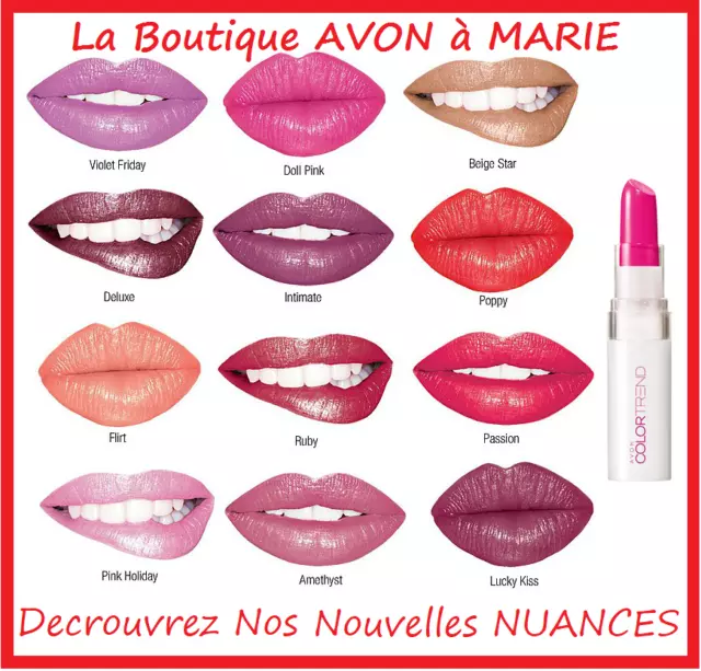 Rouge à levres KISS N'GO aux ULTRA PIGMENTS COLOR TREND AVON NEUF