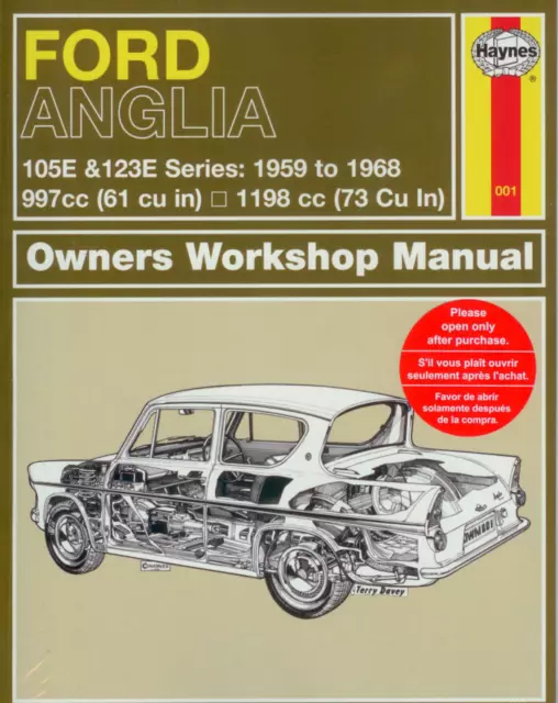 Ford Anglia Haynes Workshop Manual 105E 123E 307E 309E1959-1968 Repair