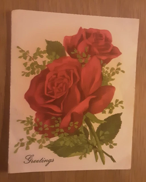 Vintage Wilkig and Landsbo Pop Up Rose Greetings Card