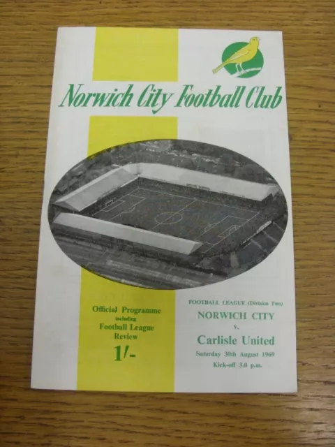 30/08/1969 Norwich City v Carlisle United  (Team Changes). Thanks for viewing th