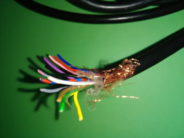 Câble électrique de commande  de longueur de 17 mètres avec 12 fils