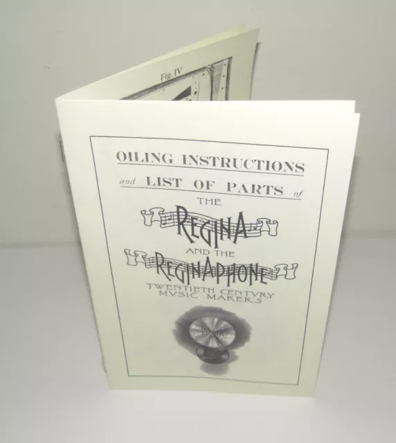 Regina & Reginaphone Music Box Oiling Instructions & Parts List Reproduction