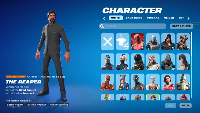 NEW FORTNLTE 56 SKINS RARE PC XBOX PS SWITCH THE REAPER OMEGA