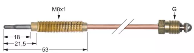 SIT Thermoelement 0.200.053 M9x1 L400mm M8x1 Rotisserie-Gas ROTISOL