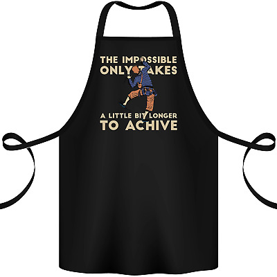 Rock Climbing the Impossible Funny Climber Cotton Apron 100% Organic