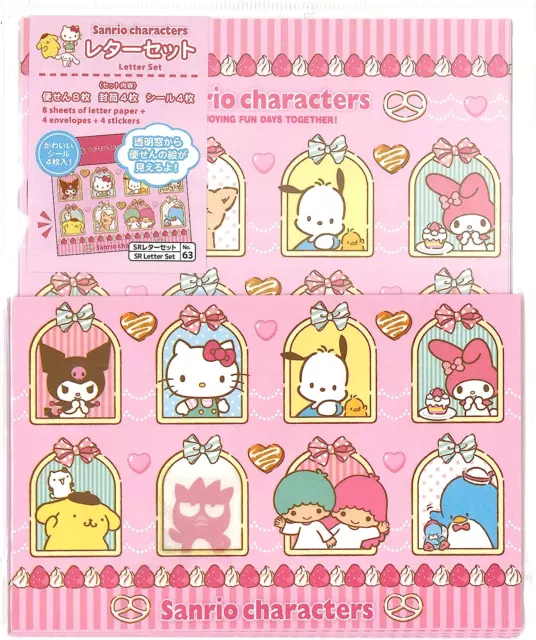 Sanrio Characters a Window Open Letter Set 8 Writing Paper + 4 Envelopes + 4 ...