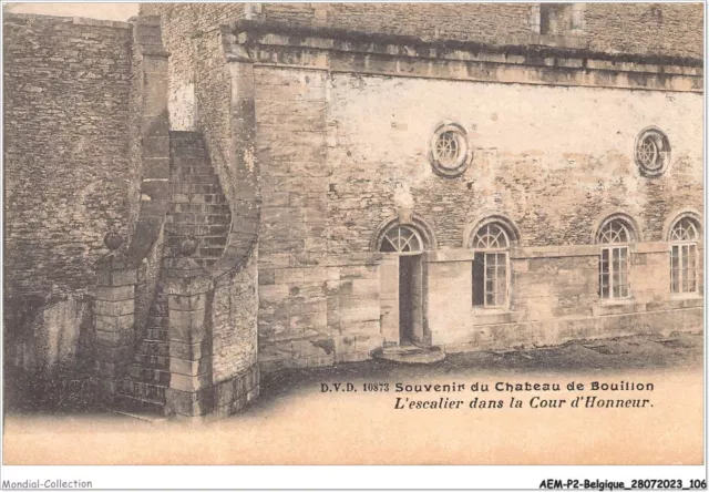 AEMP2-BELGIQUE-0147 - souvenir du château BOUILLON - l'escalier dans la cour