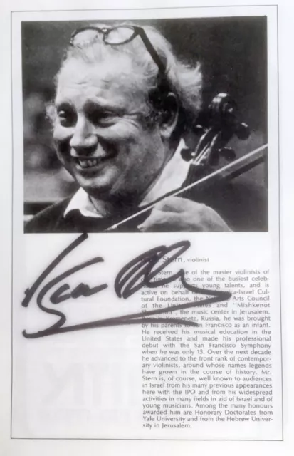 1980 Autograph HAND SIGNED PHOTO Program VIOLINIST ISAAC STERN Israel MEHTA IPO 2