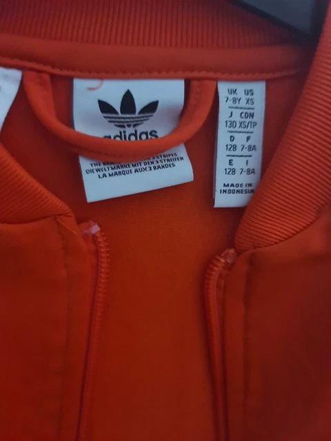 Adidas Top Tracksuit Jacket orange Girls Age 7-8 3