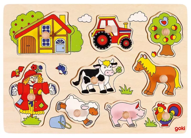 Steckpuzzle BAUERNHOF VI Setzpuzzle Kinderpuzzle Holzpuzzle Bauernhaus Holz NEU