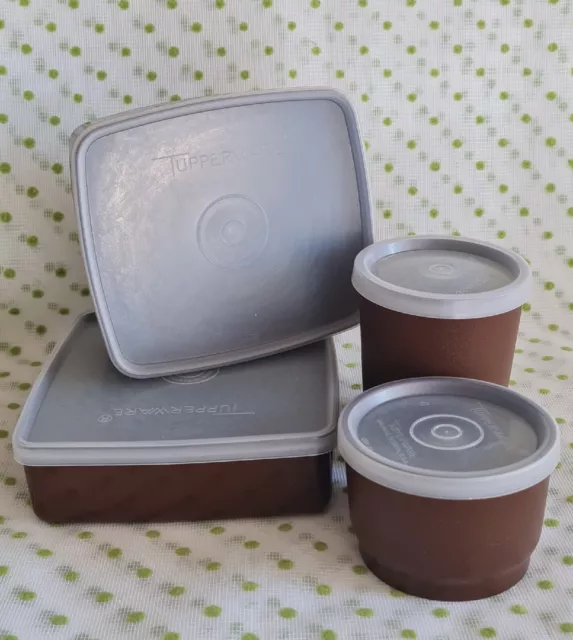 Retro Tupperware Bundle. Brown With Clear Lids