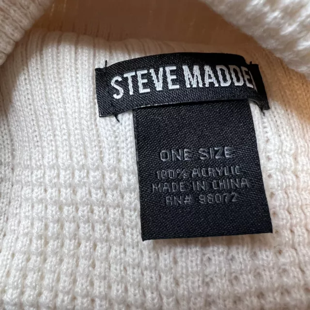 Steve Madden Waffle Knit Light Pink Beanie New 3