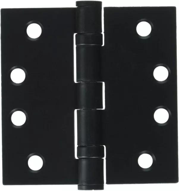 DELTANA S44HDBB1B Pair w/ Wood Screws Black Square Hinges