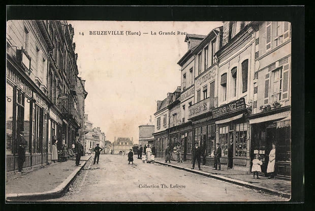 CPA Beuzeville, la Grande Rue