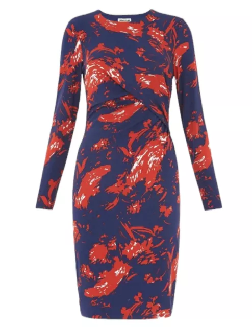 BNWT Whistles Brushed Floral Jersey Long Sleeves Dress UK 12 US 8 EU 40 RRP £95