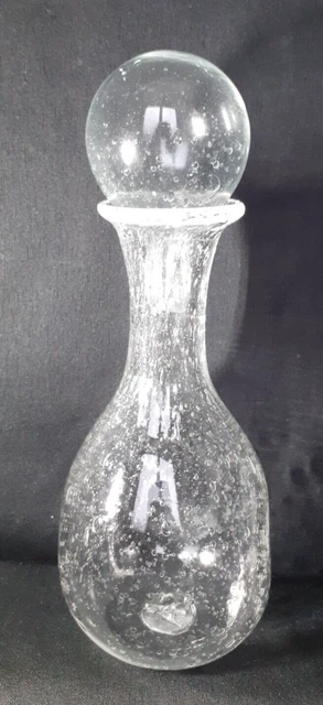 Carafe en verre bullé soufflé fabrication artisanale  blanc 0,5 L