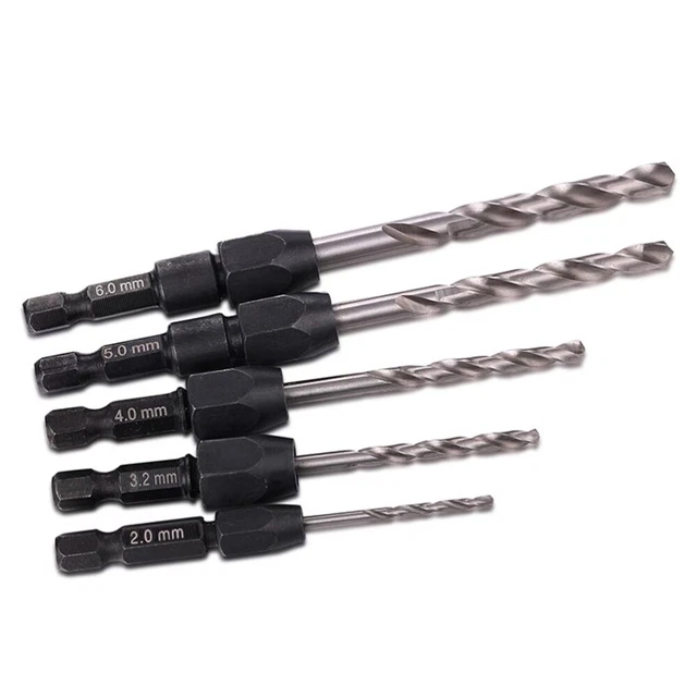 5pcs Perceuse en acier à grande vitesse Set Hexagon Forage Bits pour la