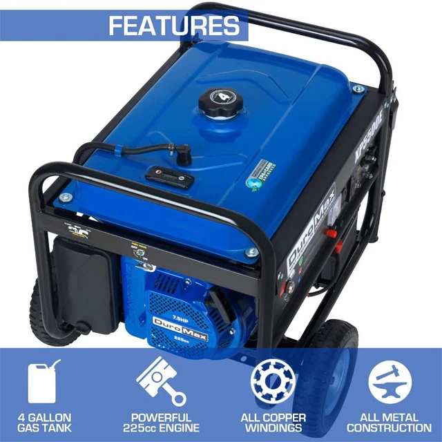 GENERATOR5500 GAS POWERED Portable Watt Electric StartCampi DuroMax