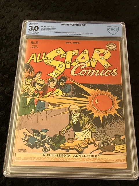 ALL STAR COMICS 31 CBCS 3.0 Restored DC 1946 Gardner Fox, Martin Naydel cvr RARE