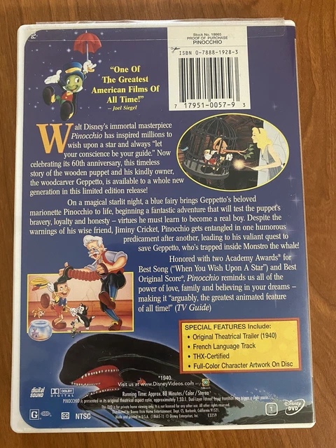 Pinocchio (DVD, 1999, Limited Issue) 2