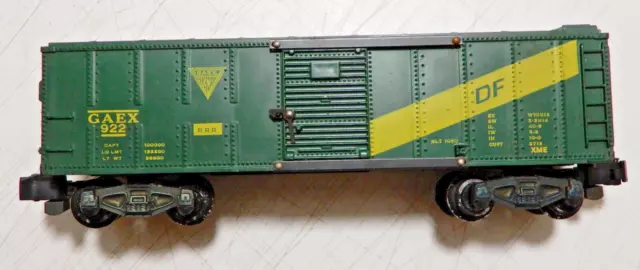American Flyer S Gauge 922 GAEX DF Box Car Box Gilbert Train Vintage-green/doors