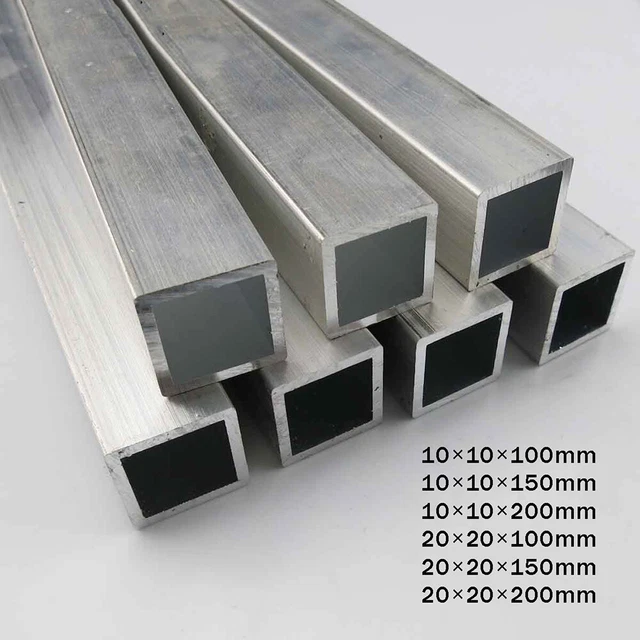 Tubo sezione scatola quadrata alluminio dimensioni: 10*10 mm 20*20 mm, lunghezza 100/150/200 mm