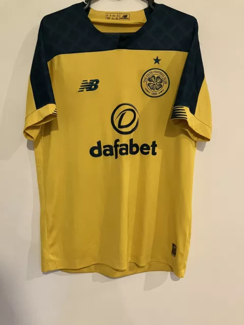 Celtic Fc 19/20 Short Sleeve Yellow Away Shirt Size S Small