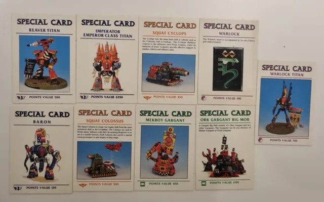 Warhammer Epic 40k Space Marine Titan Legions Special Clan Cards
