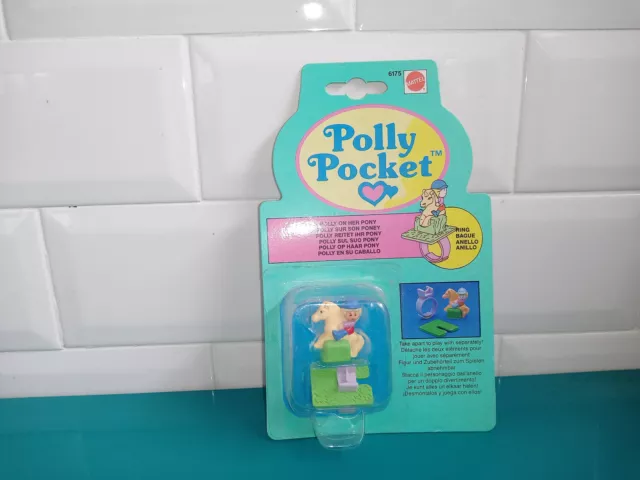 Polly pocket Neuf blister bague Polly on her pony Bluebird ring cheval