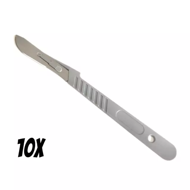 10 PCS Disposable Sterile Surgical Carbon Steel Scalpels -Super Clean Cut !!