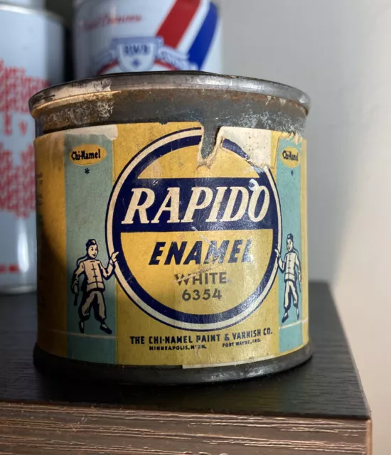 CHI-NAMEL Rapido Enamel White 6354 1/4 Pint With Original Contents