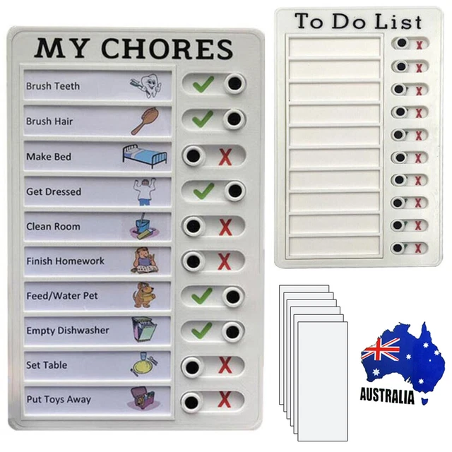 thumbnail image 2 of 4 Pack Dry Erase Memo Boards With 10 Paper Cards - Reusable Chore Chart, To-Do List, RV Checklist (Blue, Pink, Green, White) 2 of 13