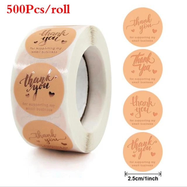 500 pz/roll Thank You Stickers Small Business Adesivo Wrapping LabeH7
