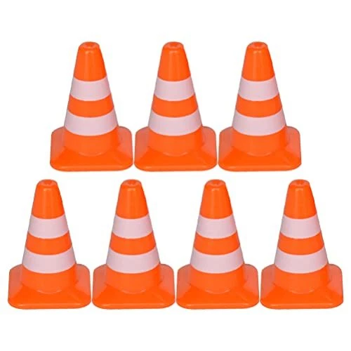 Traffic Signs for Kids 7Pcs Mini Plastic Traffic Cones Training Roadblock