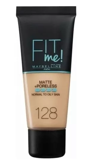 MAYBELLINE FIT ME! MATTE PORELESS BASE  NORMAL TO OILY SKIN 128 WARM NUDE  30 ml