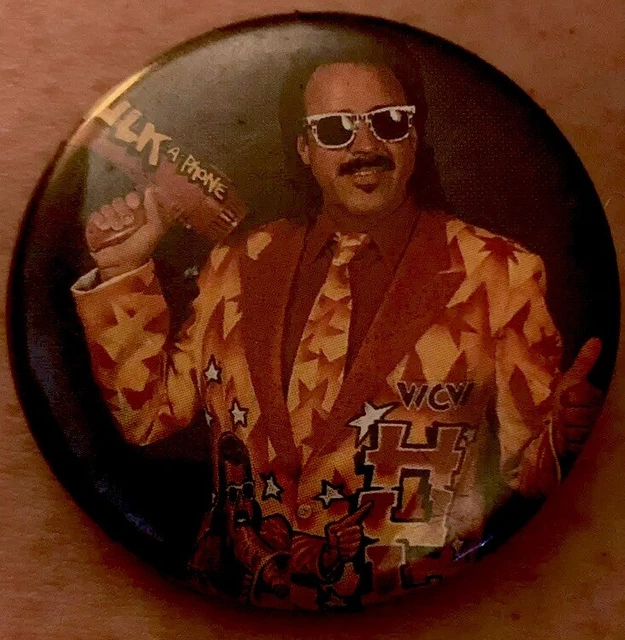 WCW HulkaPhone Jimmy Hart Mouth Of The South Lapel Pin Wrestling Vintage