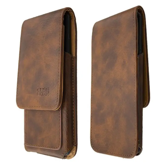 caseroxx Flap Pouch for Vivo V17 Pro in brown made of real leather