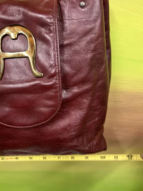 Vintage 60-70s ETIENNE AIGNER Oxblood Leather Handbag Shoulder Bag EXCEPTIONAL 3